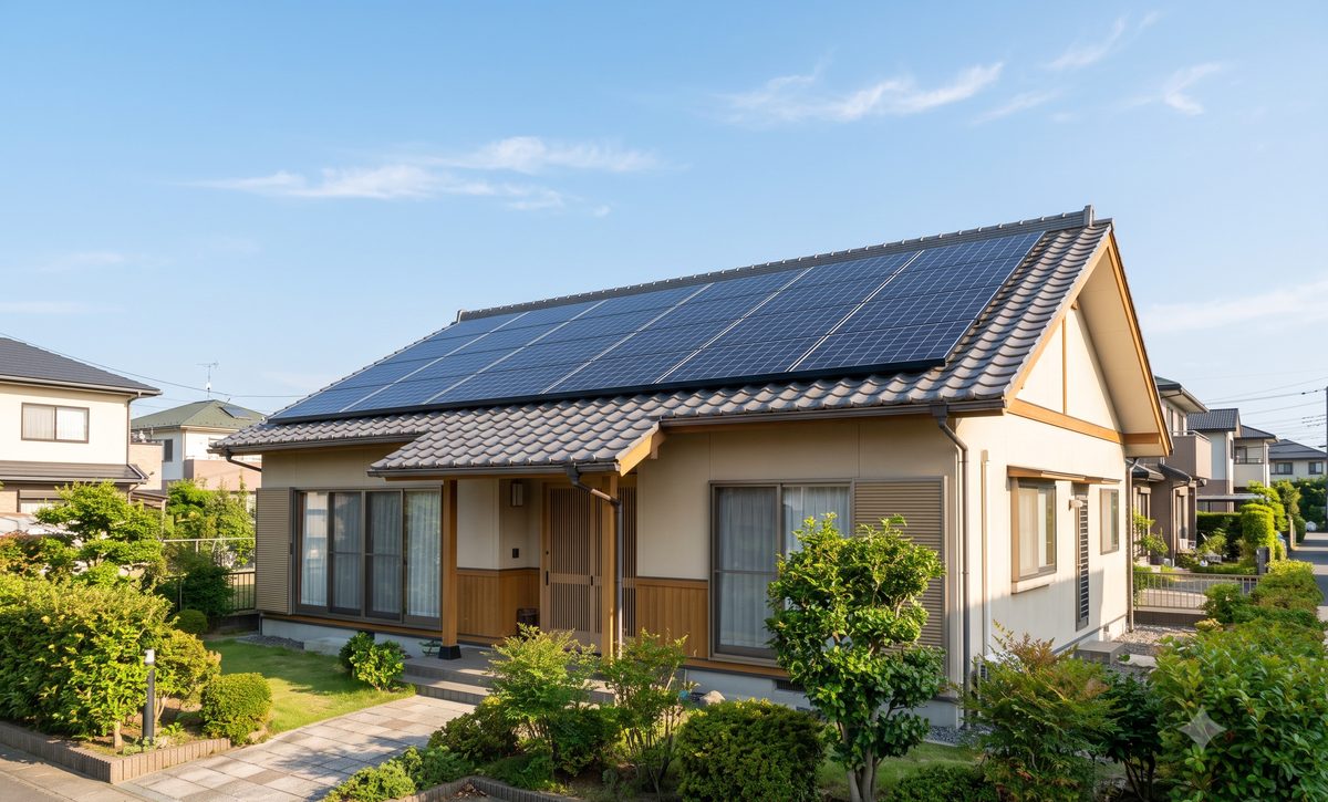 太陽光パネルを設置した住宅